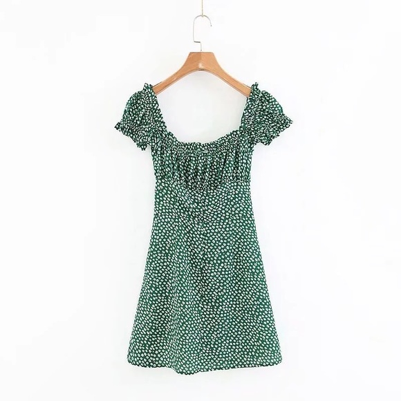5⭐️ FAV BESTSELLER NEW With Jean Style Green Dress - Picture 4 of 7